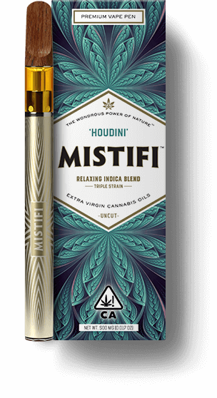MISTIFI Premium Cannabis Vape Pen Houdini Relaxing Indica Triple-Strain Blend 500MG THC