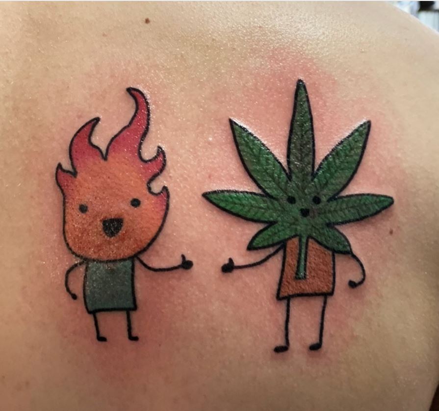 small meaningful stoner tattoo ideas best buds