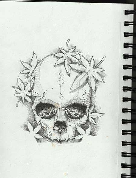 small meaningful stoner tattoo ideas skull