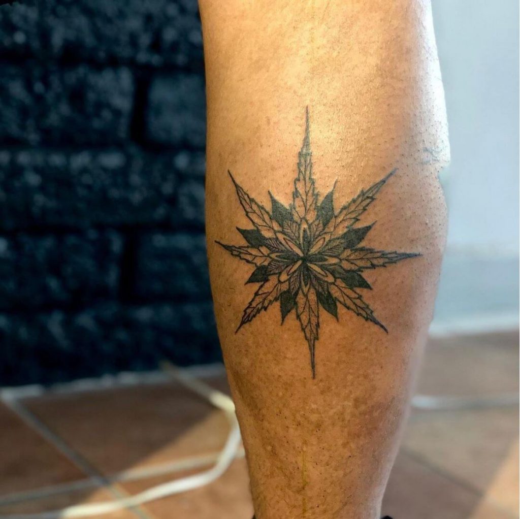 small meaningful stoner tattoo ideas compass